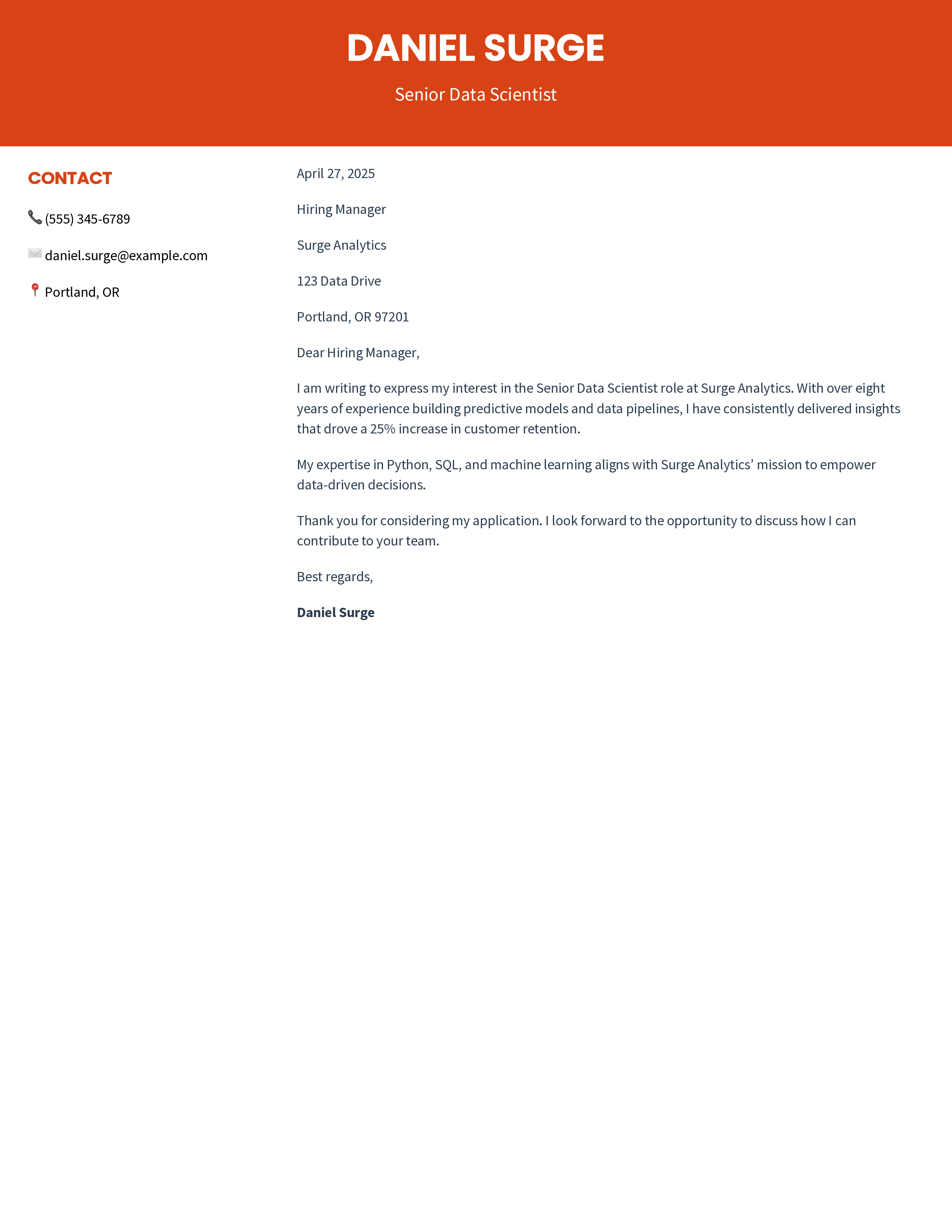 Surge Cover Letter