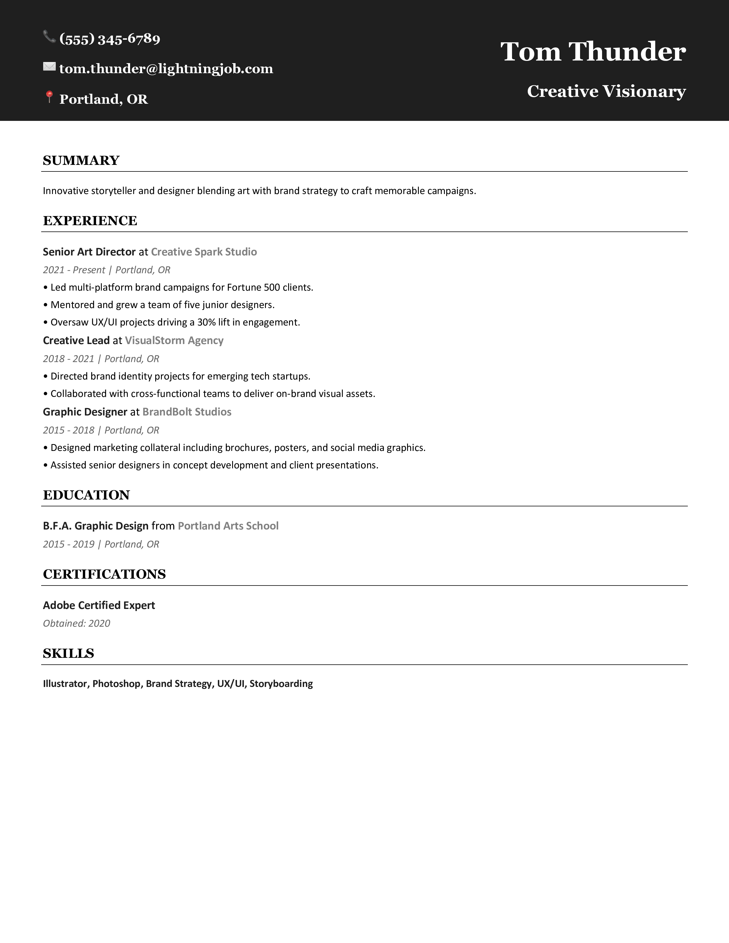 Thunder Resume